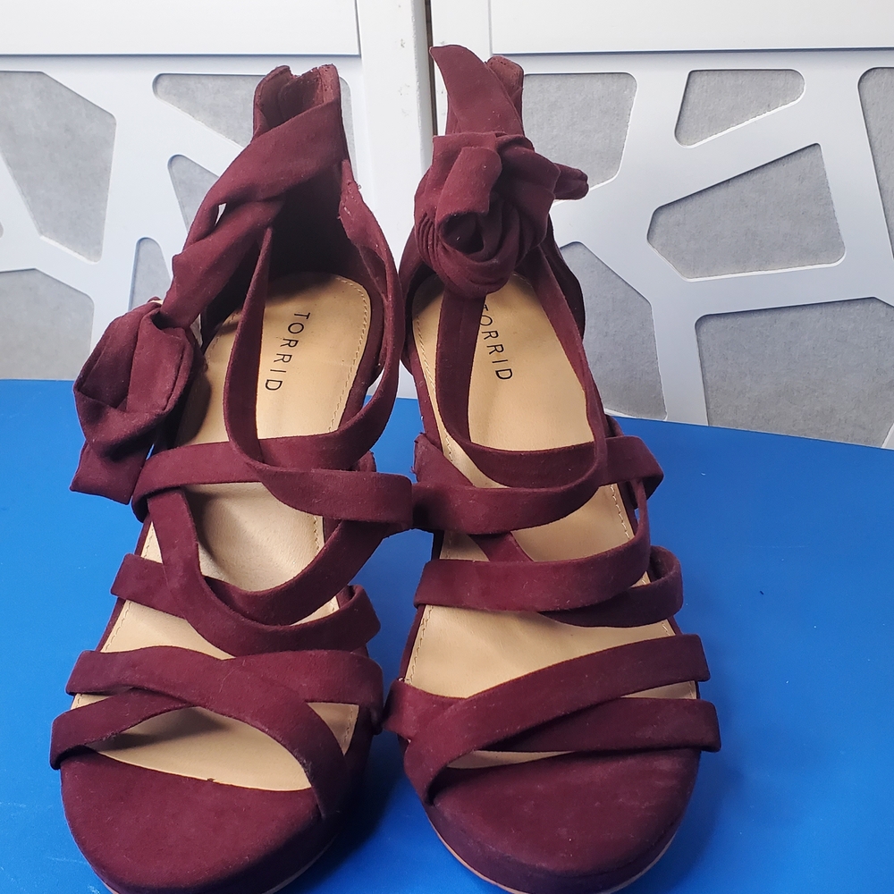 Torrid Burgundy Strappy Heels